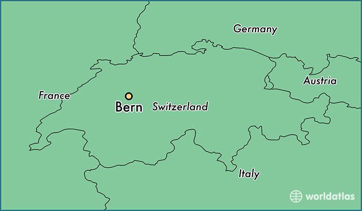 map showing the location of Bern
