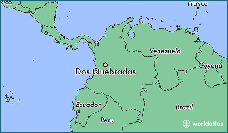 map showing the location of Dos Quebradas
