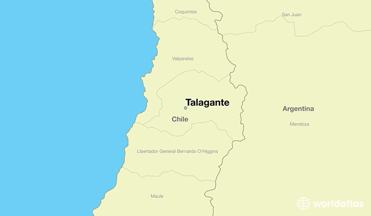 map showing the location of Talagante
