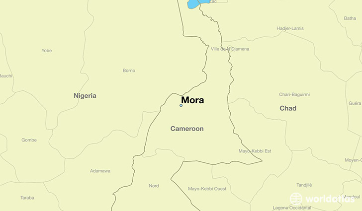 map showing the location of Mora
