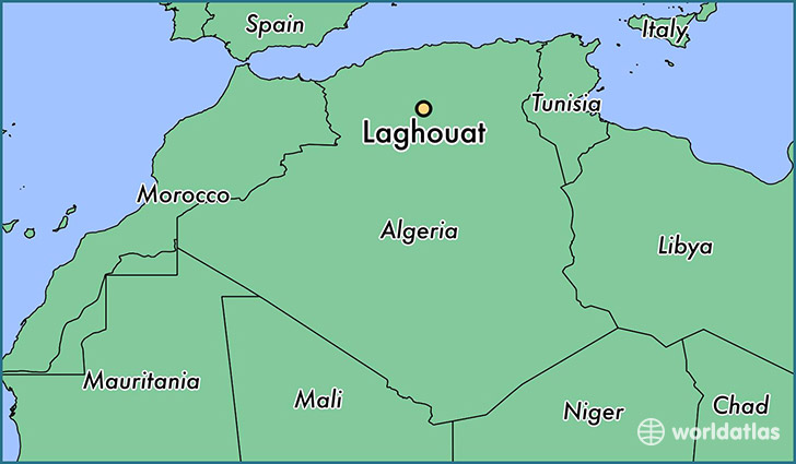 map showing the location of Laghouat