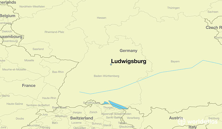 map showing the location of Ludwigsburg