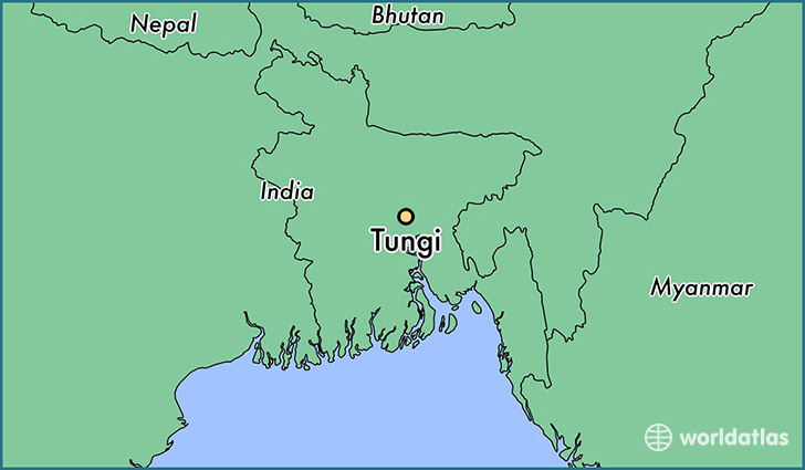 map showing the location of Tungi
