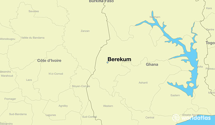 map showing the location of Berekum