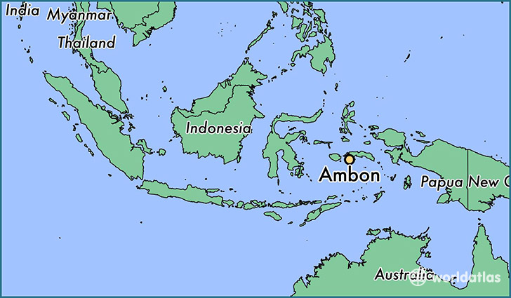 map showing the location of Ambon