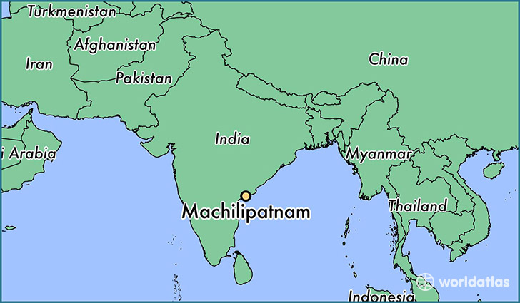 map showing the location of Machilipatnam