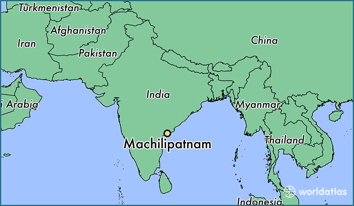 map showing the location of Machilipatnam