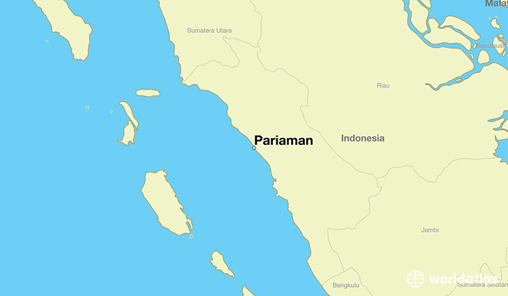map showing the location of Pariaman