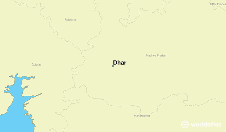 map showing the location of Dhar