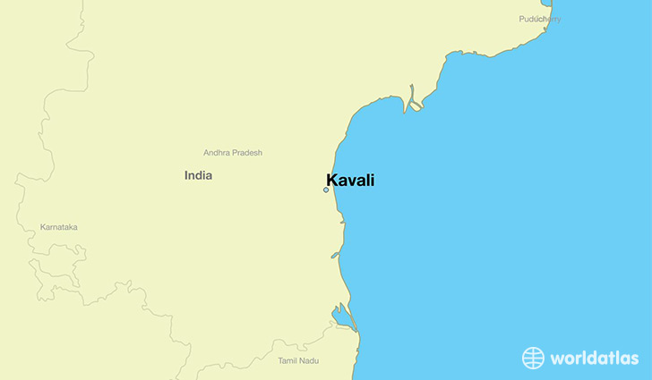 map showing the location of Kavali