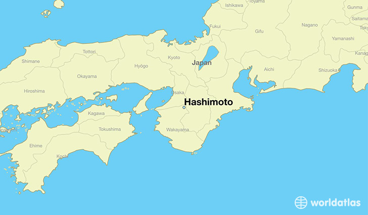 map showing the location of Hashimoto