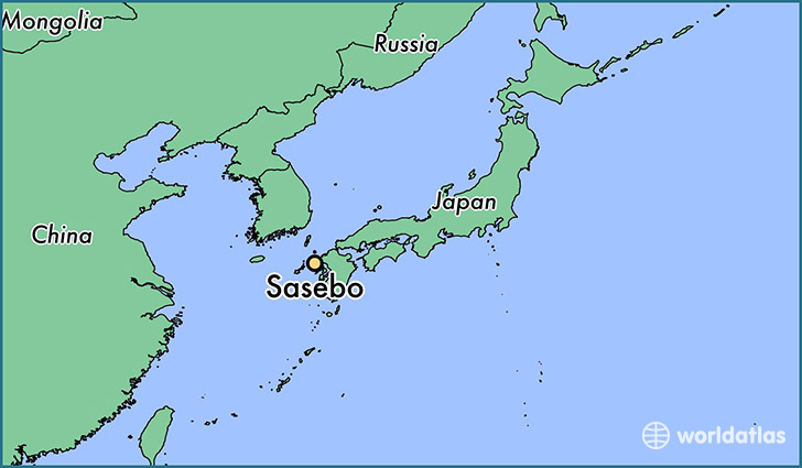 map showing the location of Sasebo