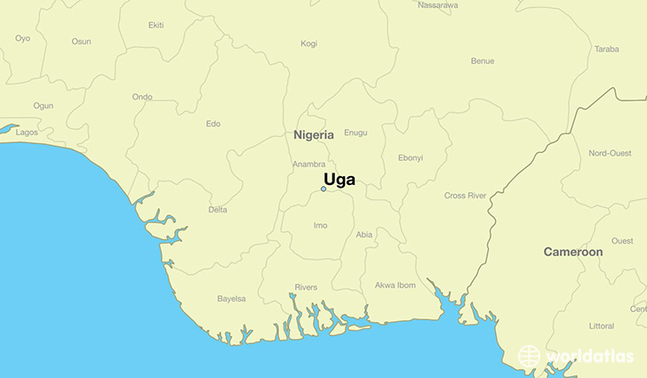 map showing the location of Uga