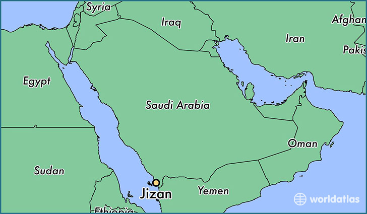 map showing the location of Jizan