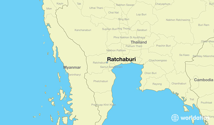 map showing the location of Ratchaburi