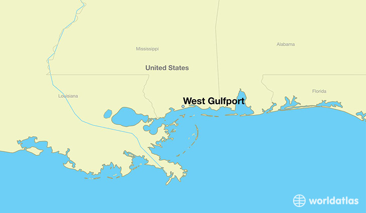 map showing the location of West Gulfport