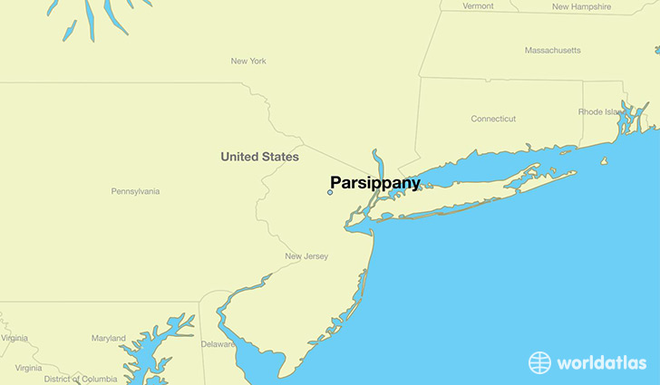 map showing the location of Parsippany