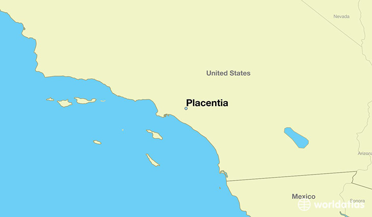 map showing the location of Placentia