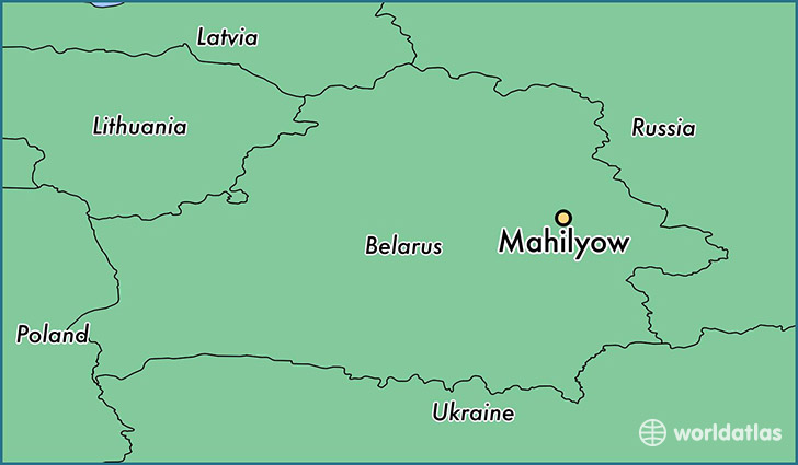 map showing the location of Mahilyow