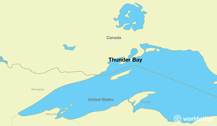 map showing the location of Thunder Bay