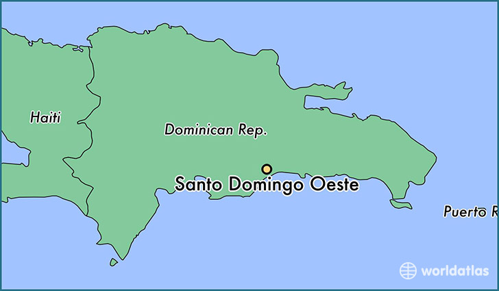 map showing the location of Santo Domingo Oeste