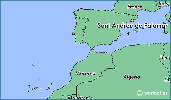 map showing the location of Sant Andreu de Palomar