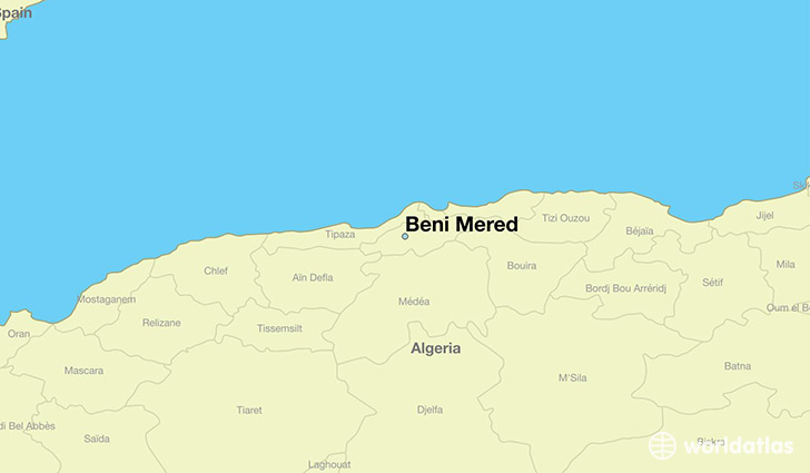 map showing the location of Beni Mered