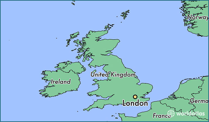 map showing the location of London