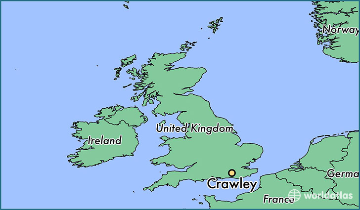 map showing the location of Crawley