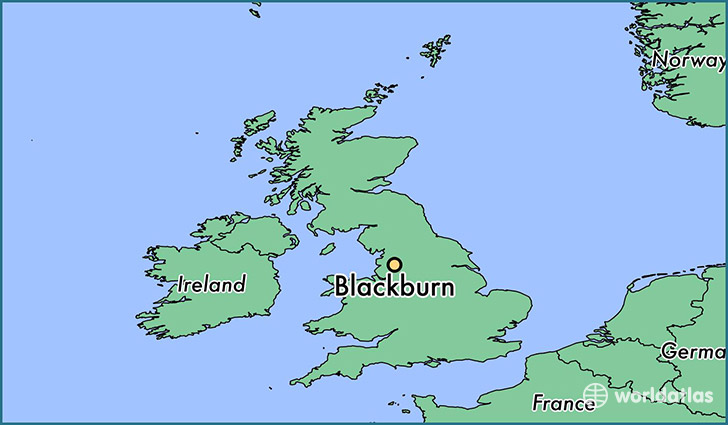 map showing the location of Blackburn