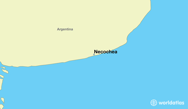 map showing the location of Necochea