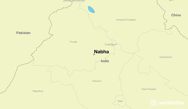 map showing the location of Nabha