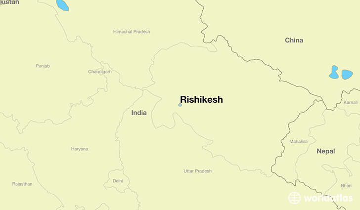 map showing the location of Rishikesh