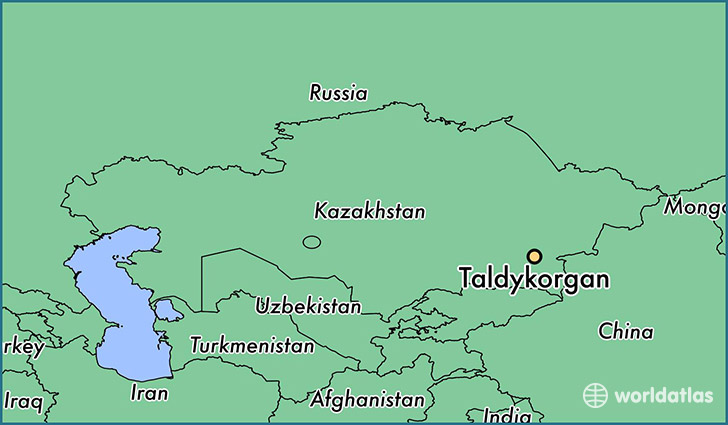 map showing the location of Taldykorgan
