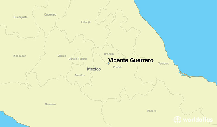 map showing the location of Vicente Guerrero