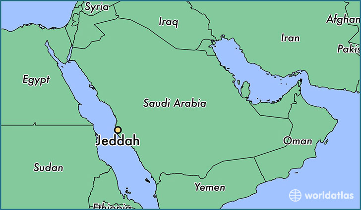 map showing the location of Jeddah