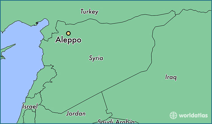 map showing the location of Aleppo