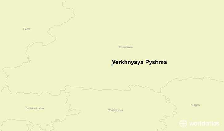 map showing the location of Verkhnyaya Pyshma