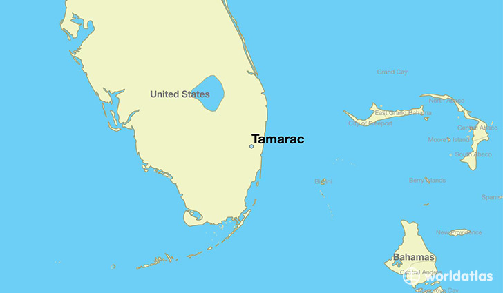 map showing the location of Tamarac