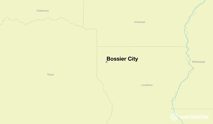 map showing the location of Bossier City