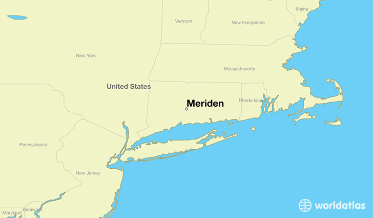 map showing the location of Meriden