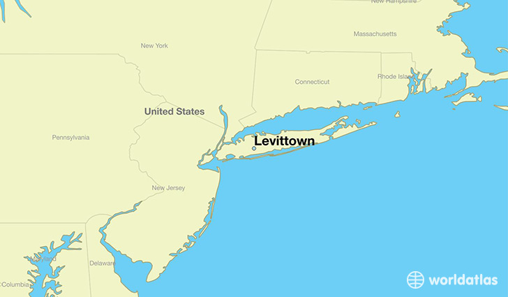 map showing the location of Levittown