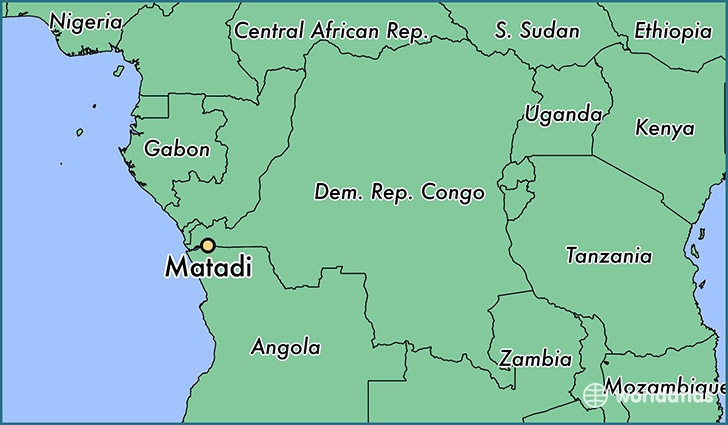 map showing the location of Matadi