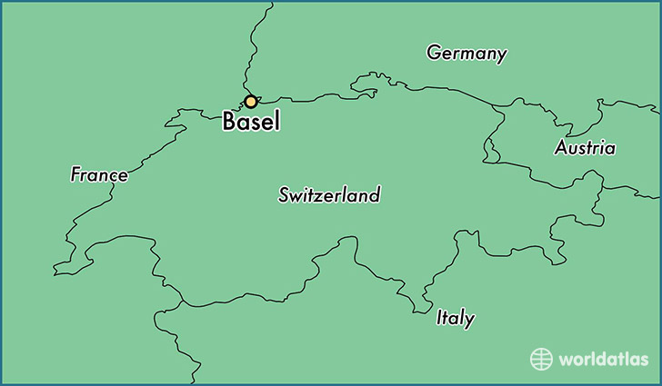 map showing the location of Basel