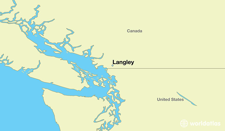 map showing the location of Langley