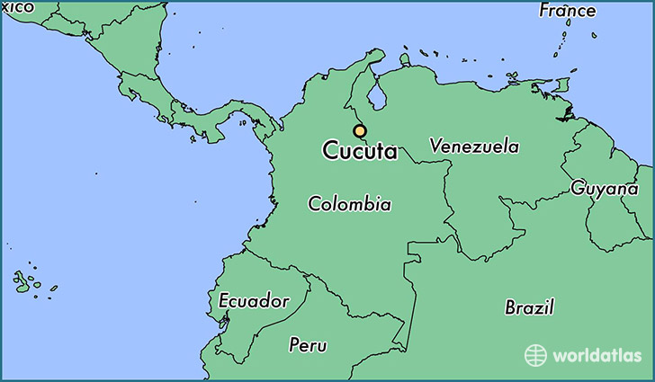 map showing the location of Cucuta