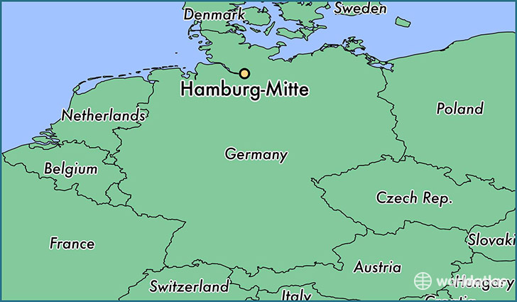 map showing the location of Hamburg-Mitte