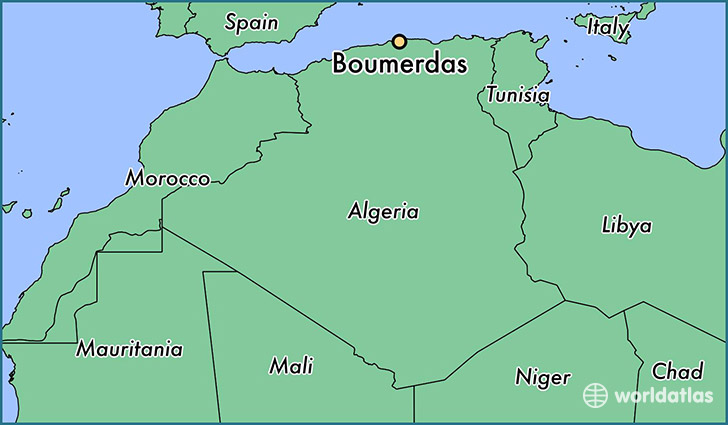 map showing the location of Boumerdas