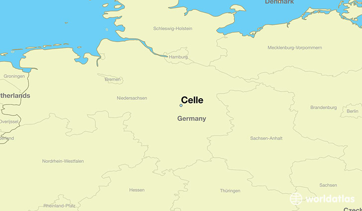 map showing the location of Celle