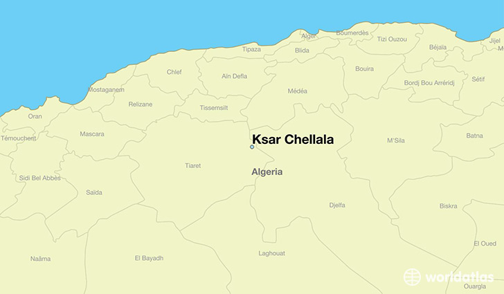 map showing the location of Ksar Chellala